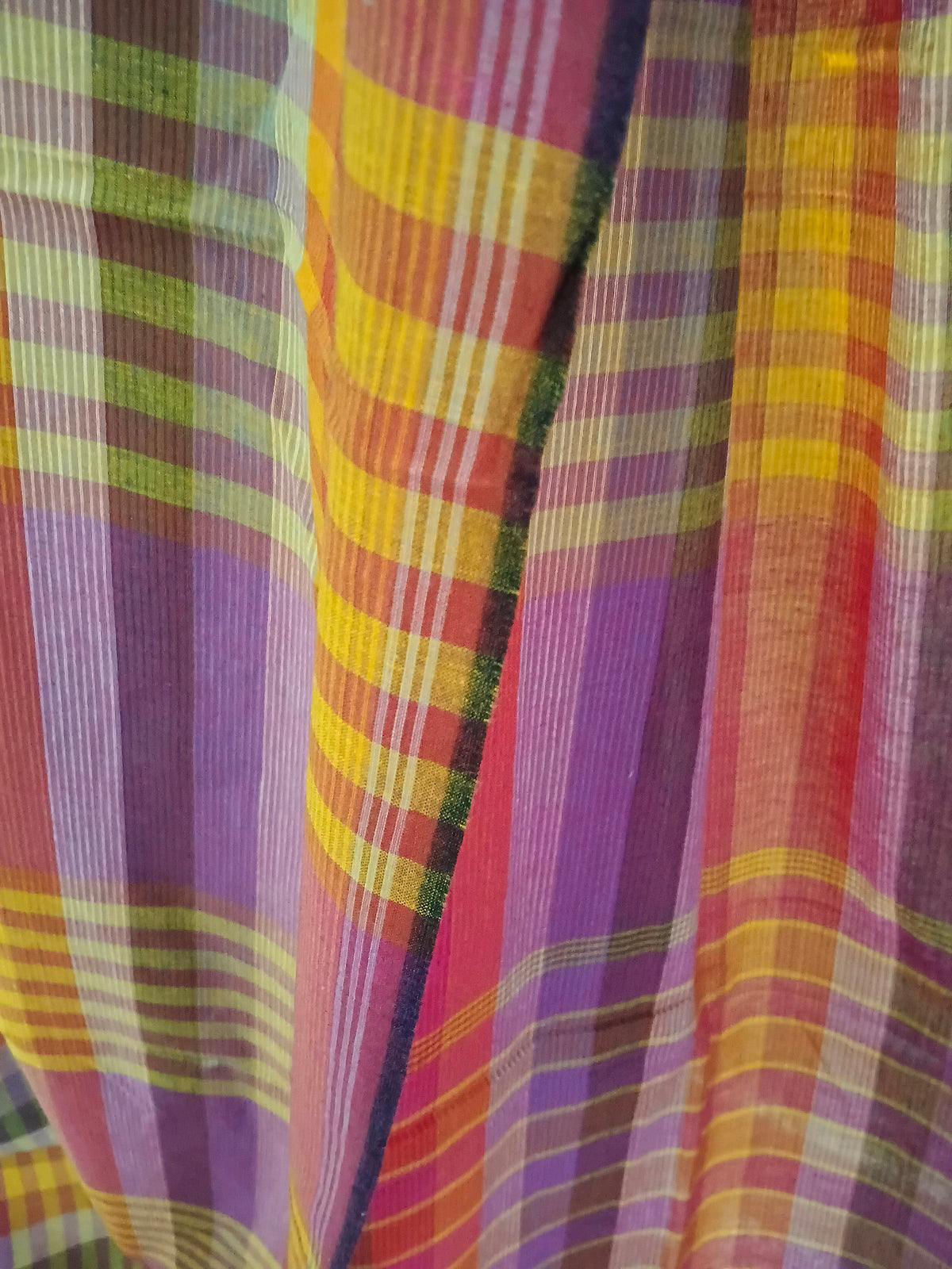 Magenta Purple Multicolour Handloom Gamchha Saree