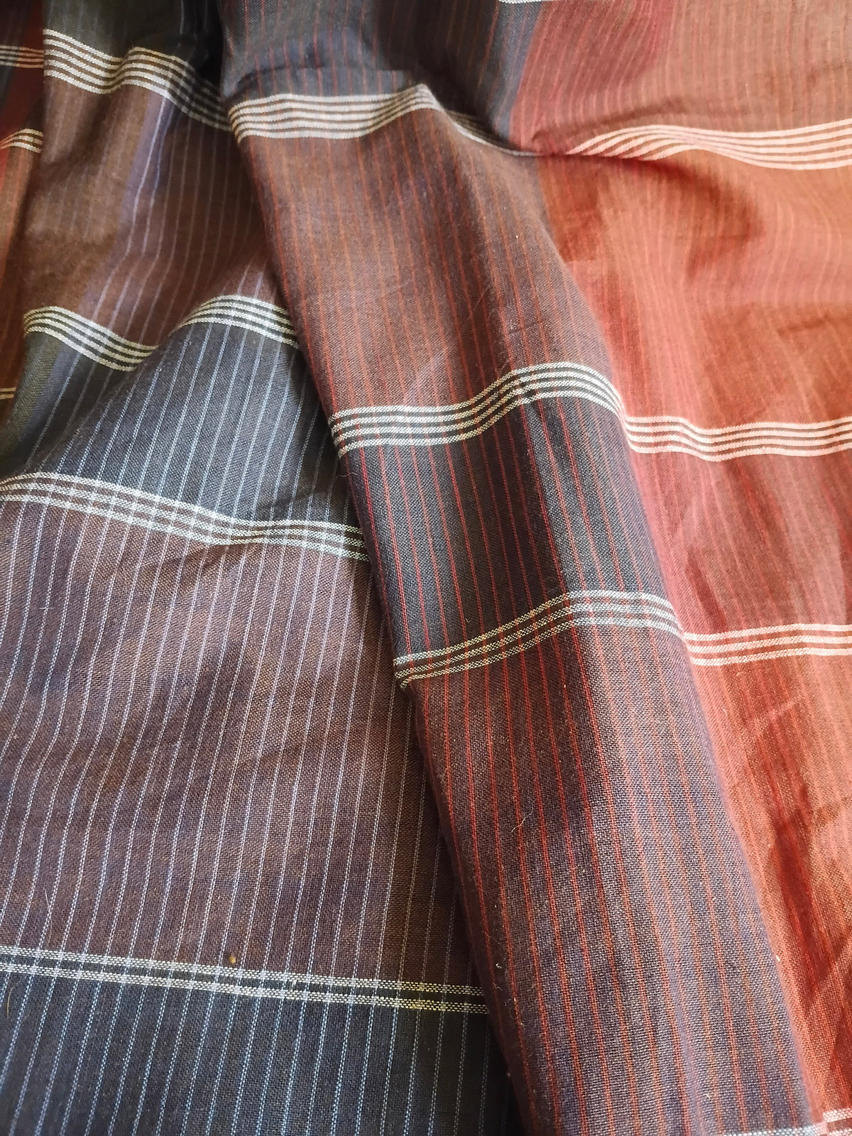 Rust Brown Handloom Gamchha Saree