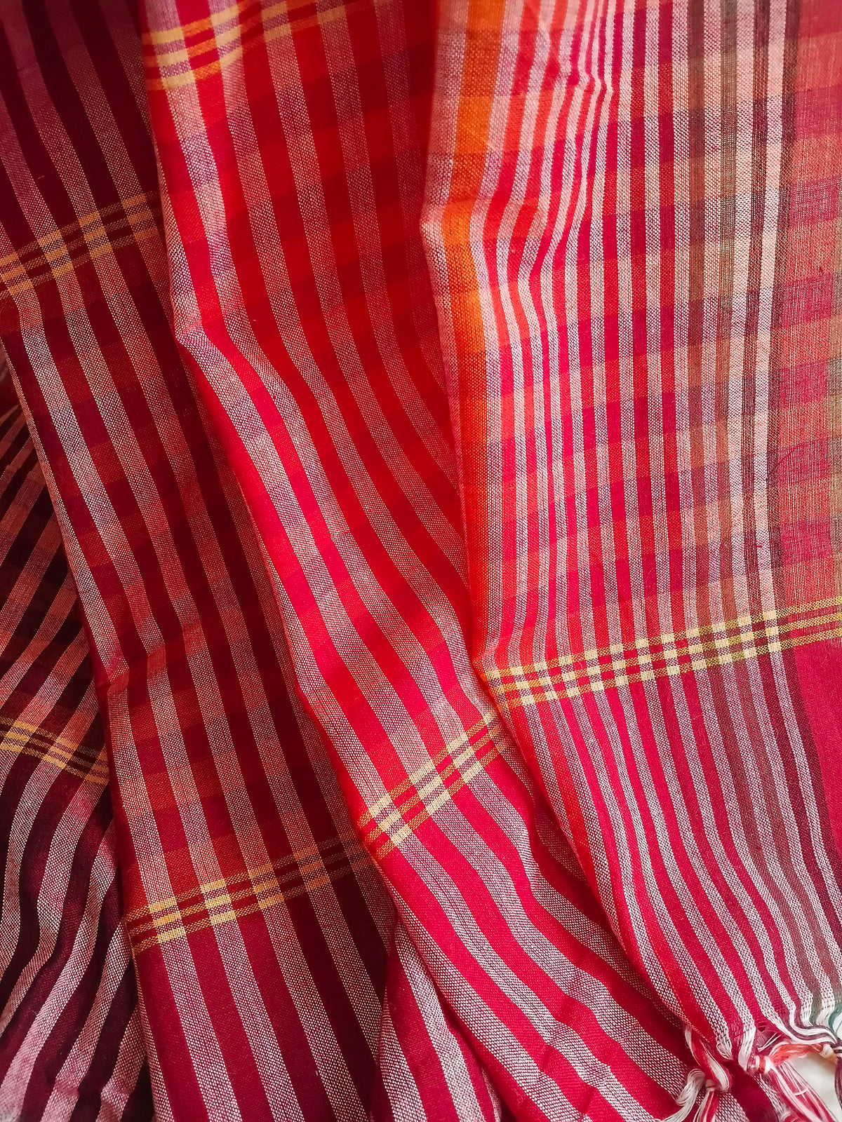 Multicolour Checked Handloom Gamchha Saree
