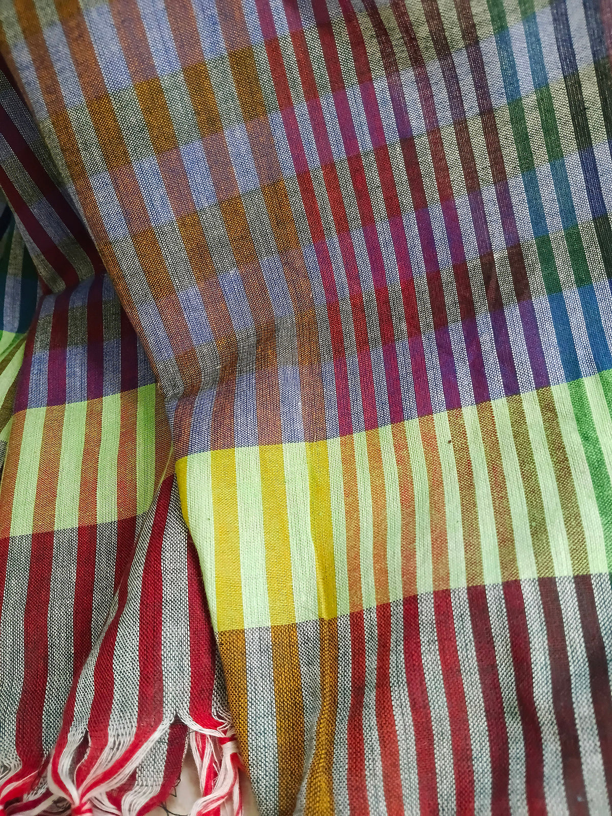 Multicolour Checked Handloom Gamchha Saree