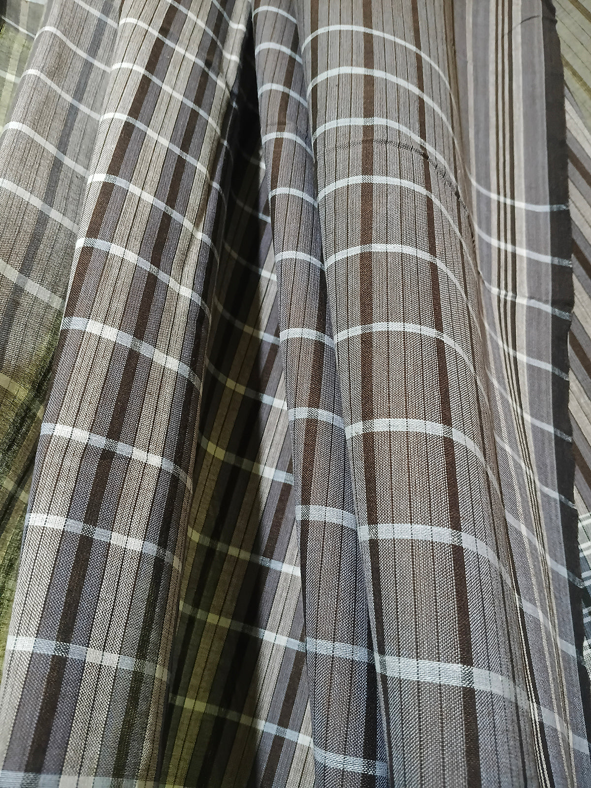 Charcoal Grey Olive Handloom Gamchha Saree