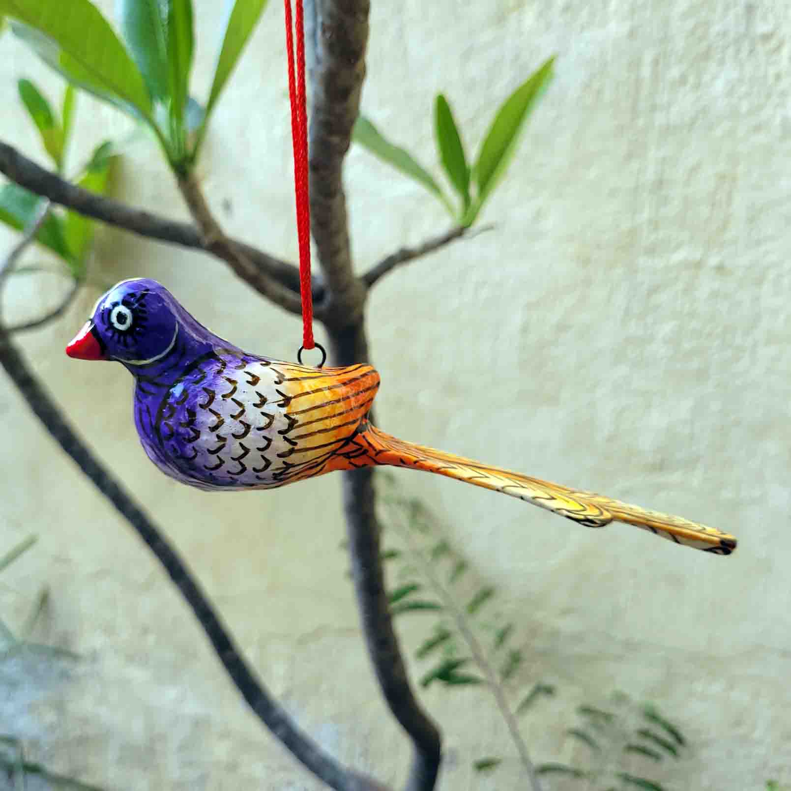 Patachitra Papier Mache Colourful Birds 5"