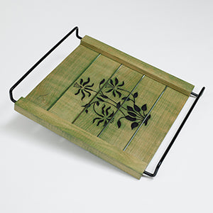 Carved Wooden Tray with Handle