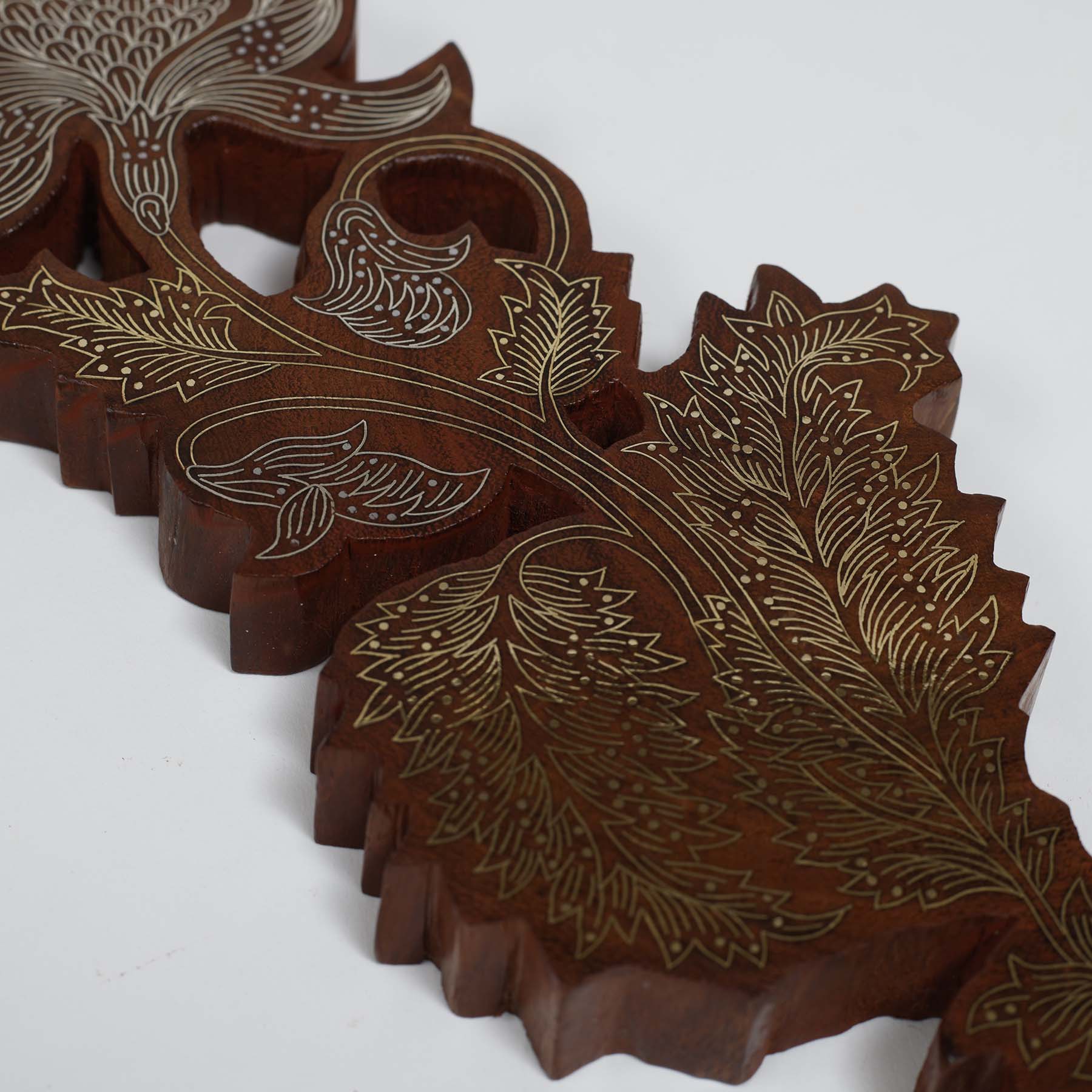 Wood Cutout with metal inlay work- Wall Hanging