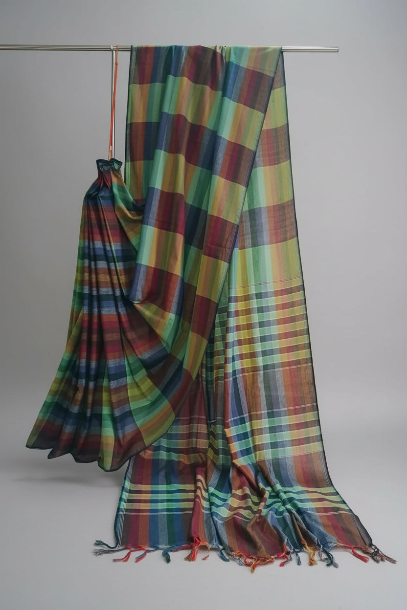 Earthy Mosaic Handloom Cotton Saree