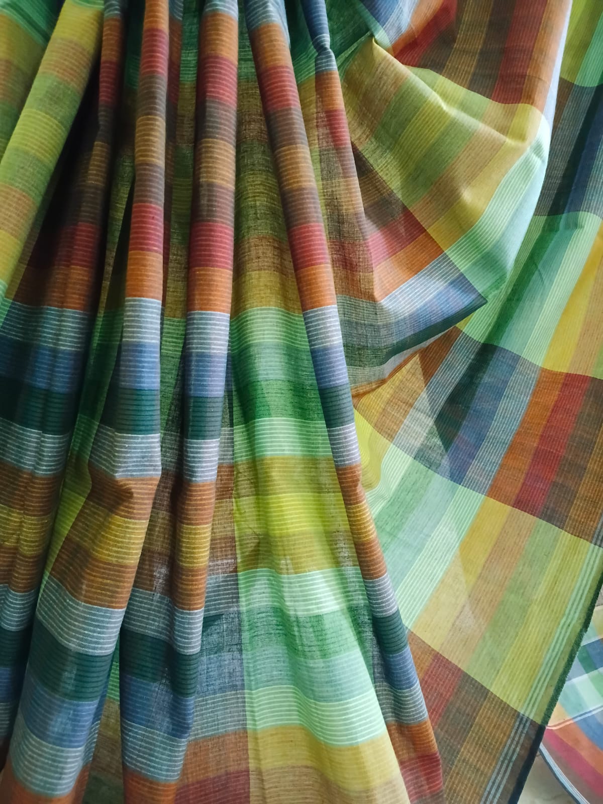 Earthy Mosaic Handloom Cotton Saree