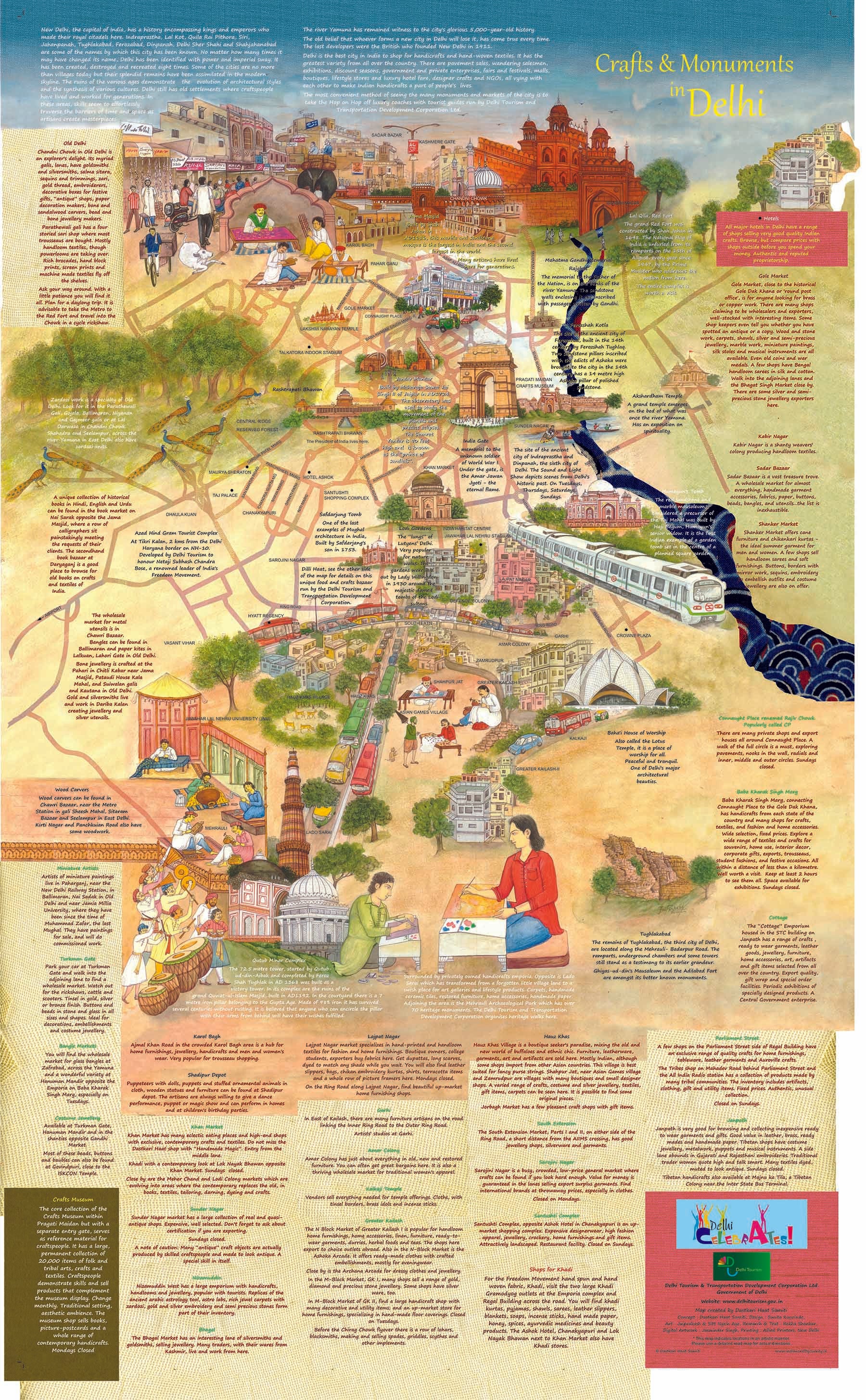Crafts & Monuments in Delhi, Double Side Print