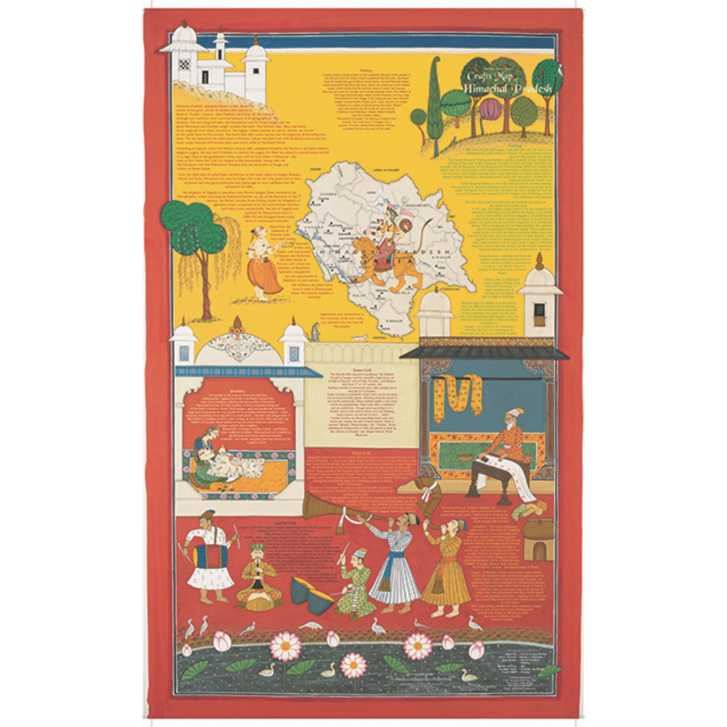 Crafts & Textiles Map of Himachal Pradesh, Single Side Print - Front