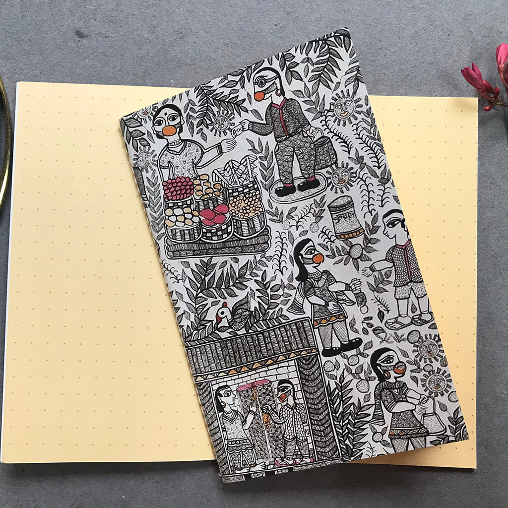 Madhubani art small notebooks-Set of 4