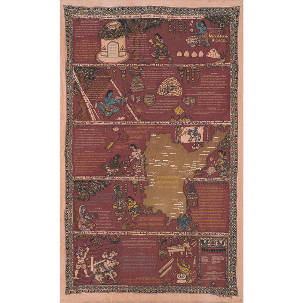 Crafts & Textiles Map of Andhra Pradesh Single Side Print - Back