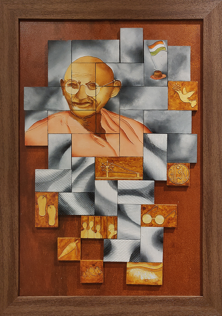 Mahatma Gandhi's Portrait - Wood