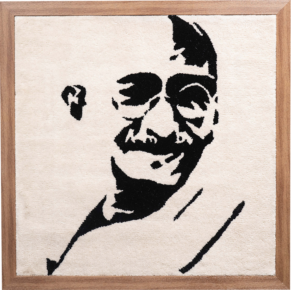 Mahatma Gandhi Portrait Woven Carpet