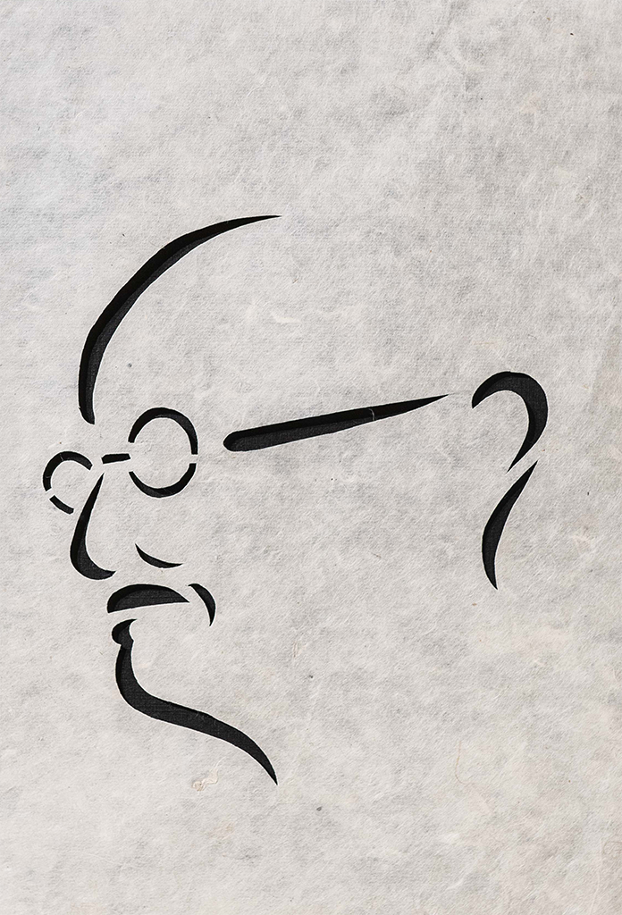 Mahatma Gandhi's Portrait- Sanjhi Art
