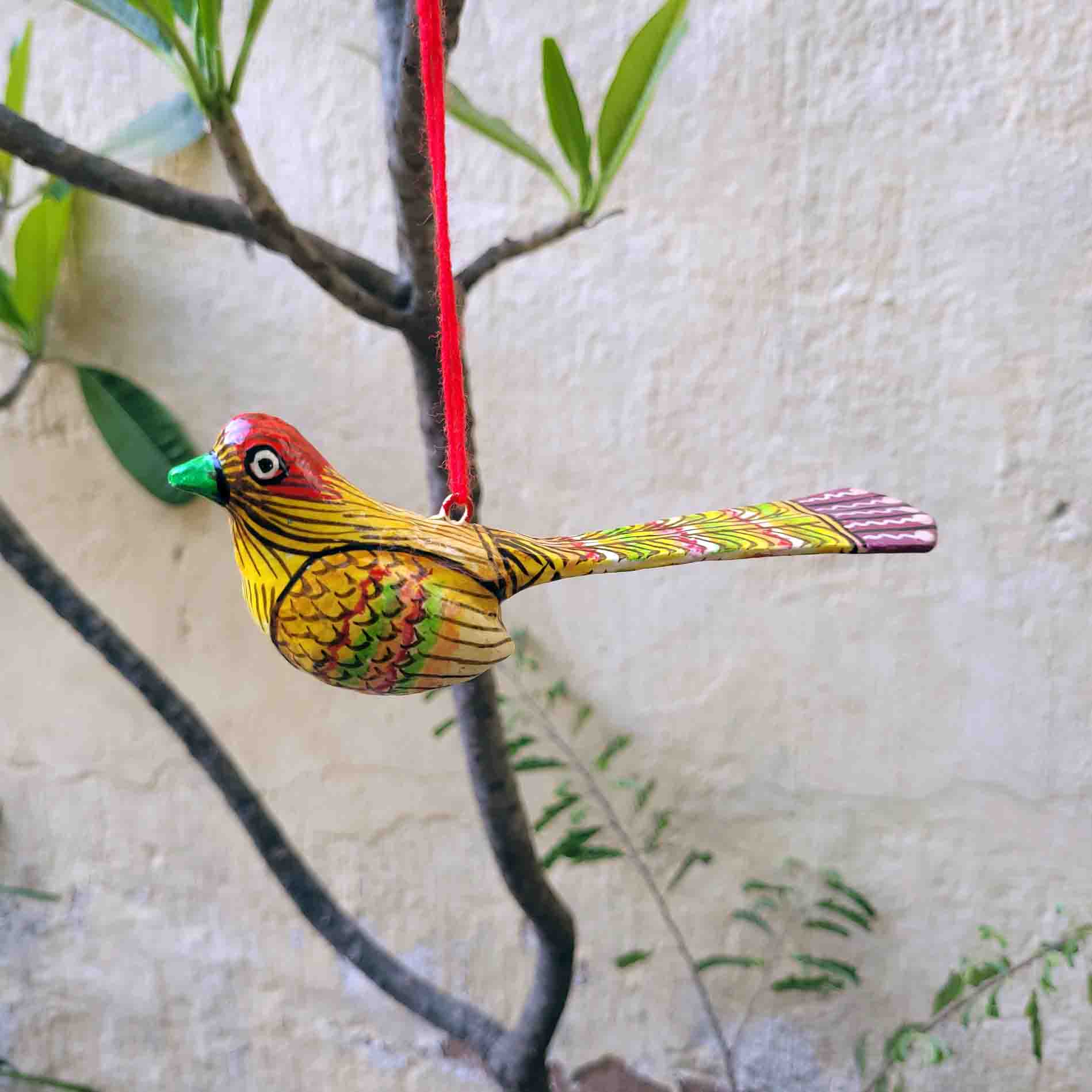Patachitra Papier Mache Colourful Birds 5"